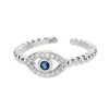 Clear Accent Eye - Silver tone